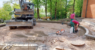 Kirchplatz Lutherkirche Baustelle